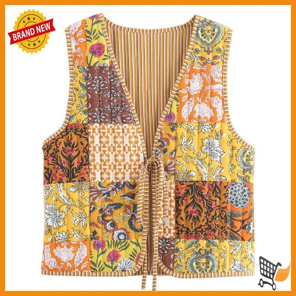 Cropped Quilted Puffer Vest Sleeveless Lightweight Women's Outerwear